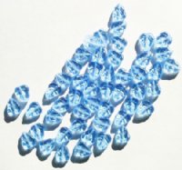 50 10x8mm Transparent Light Sapphire Leaf Beads